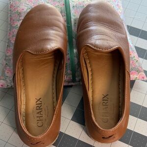 Charix Women's Brown Leather Loafers